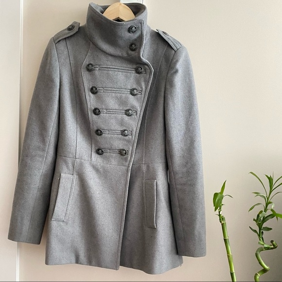 VERO MODA Gray Ranya Wool Double Breasted Jacket - Picture 1 of 8